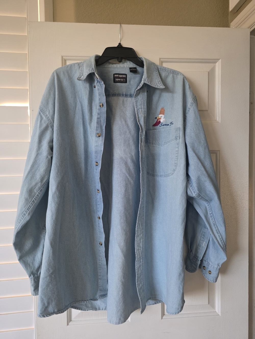 Vintage Santa Fe Denim Button Down Shirt L Men's